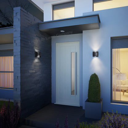 Modern LED Outdoor Wall Light Black Cool White