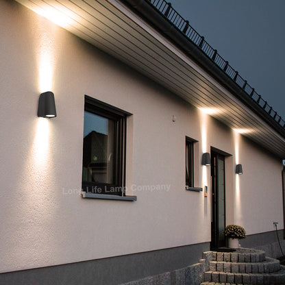 Double Outdoor Wall Light Black