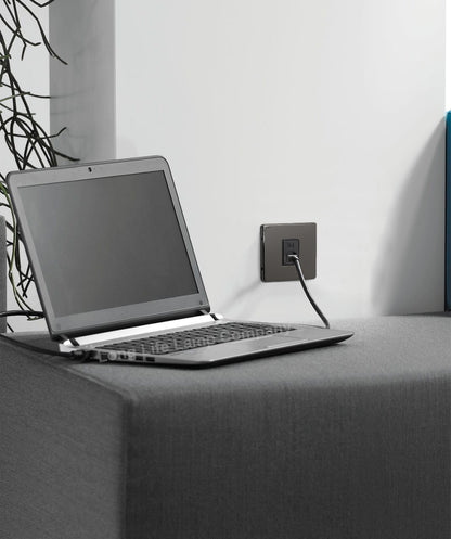 1 Gang Ethernet Port Data Socket CAT 5 Wall Plate Black Nickel Polished N442GME - Free delivery on all orders