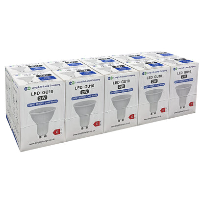 2W LED GU10 Light Bulb Cool White 6500K 5 Pack or 10 PACK