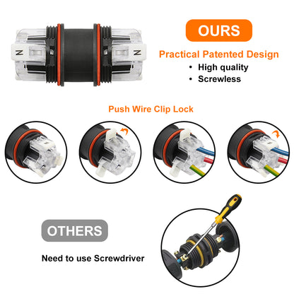 Waterproof IP68 16A Quick Connector 3 Terminal 2P L E N - Free delivery on all orders