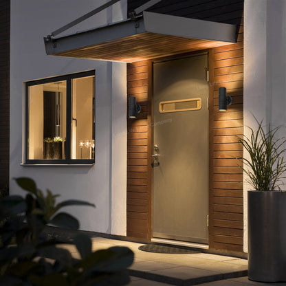2 X Outdoor Black Double Wall Light