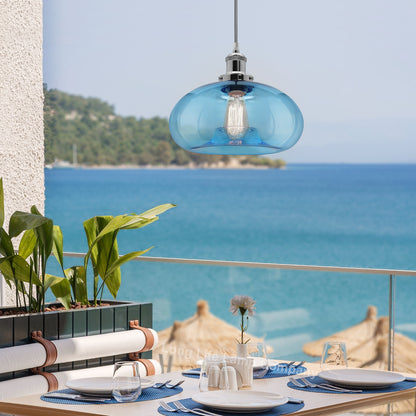 Modern Vintage Blue Glass Dome Ceiling Pendant Lamp M0237