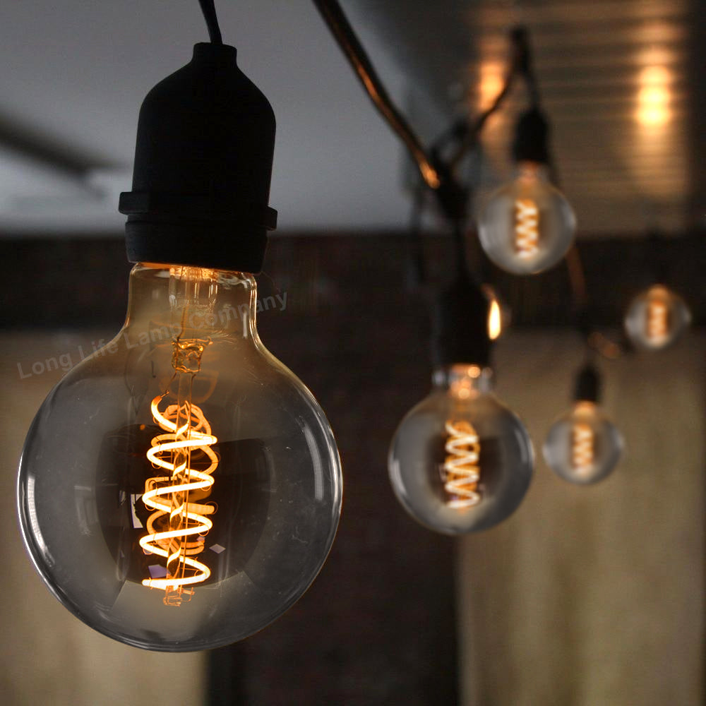 4w Vintage LED G95 Bulb E27 Spiral Filament Smoke Grey - Free delivery on all orders