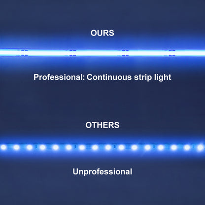 Blue LED Tape Strip Light Continuous COB Illumination 5 Metres 12V - Free delivery on all orders