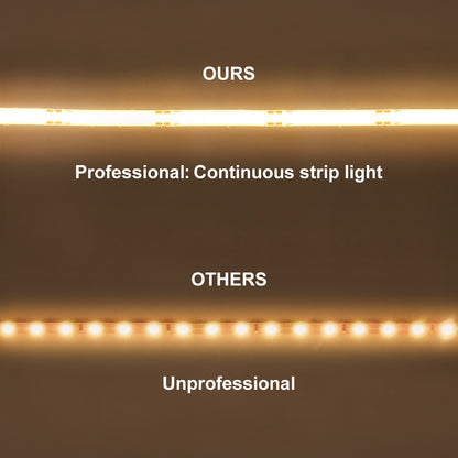 Warm White LED Tape Strip Light Continuous COB Illumination 5 Metres 12V