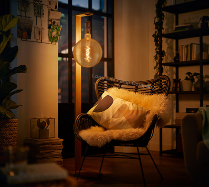 4w Industrial Vintage LED Globe E27 Amber Smoked Glass