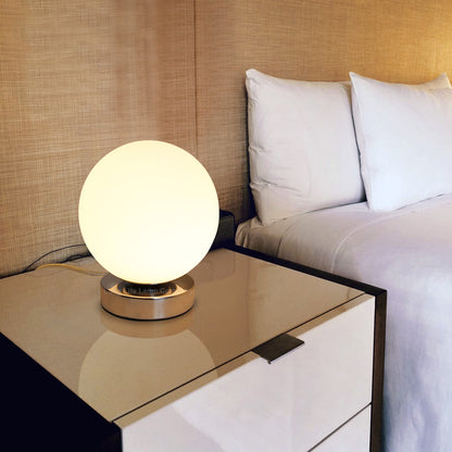 LED Globe Desk Lamp Chrome Base Warm White G9