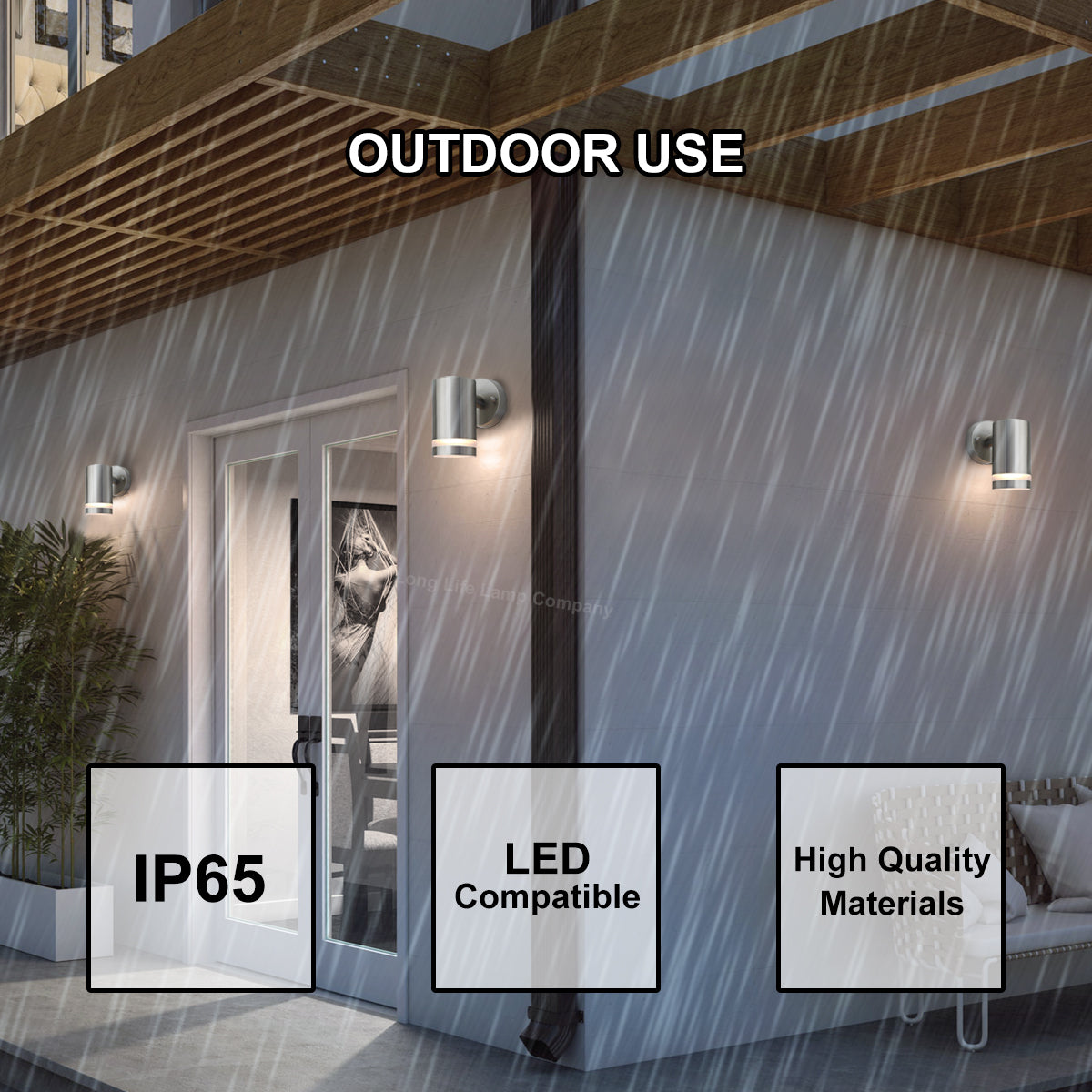 Single Outdoor Wall Light Stainless Steel Garden Light