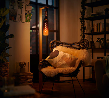 4W LED Decorative Light Bulb Whisky Bottle Yellow Gradient Glass E27 Spiral Filament  YELWHISKY