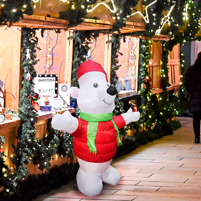 4ft LED Outdoor Inflatable Polar Bear Illuminated Plug In - Free delivery on all orders