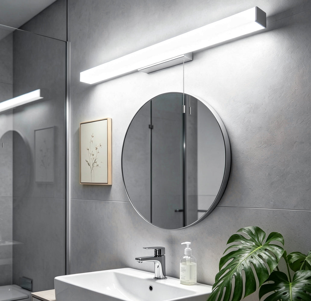 18W LED Bathroom Mirror Wall Light with Pull Cord Cool White 6500K IP44 ML24