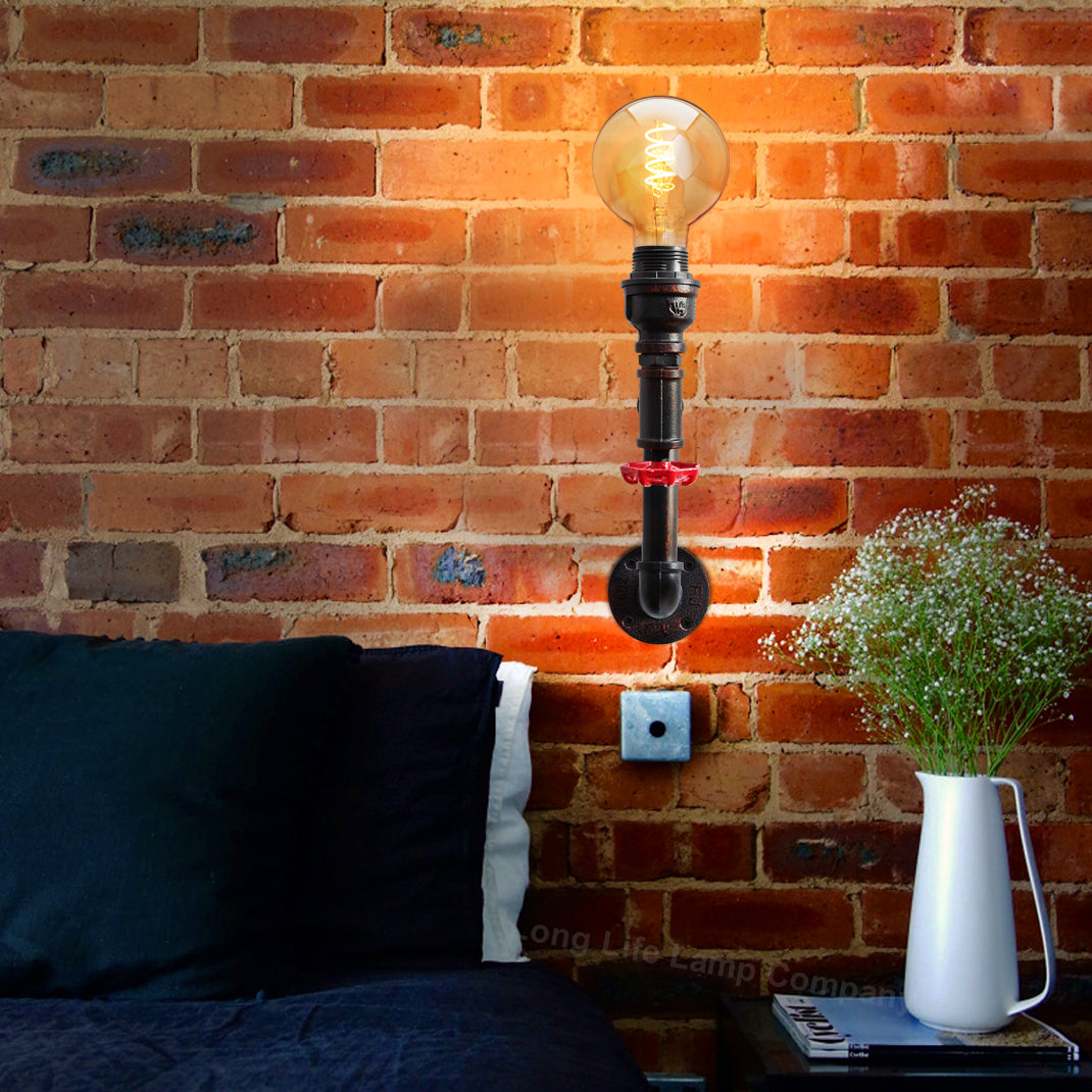 Retro Vintage Industrial Water Pipe Wall Light M0187P - Free delivery on all orders