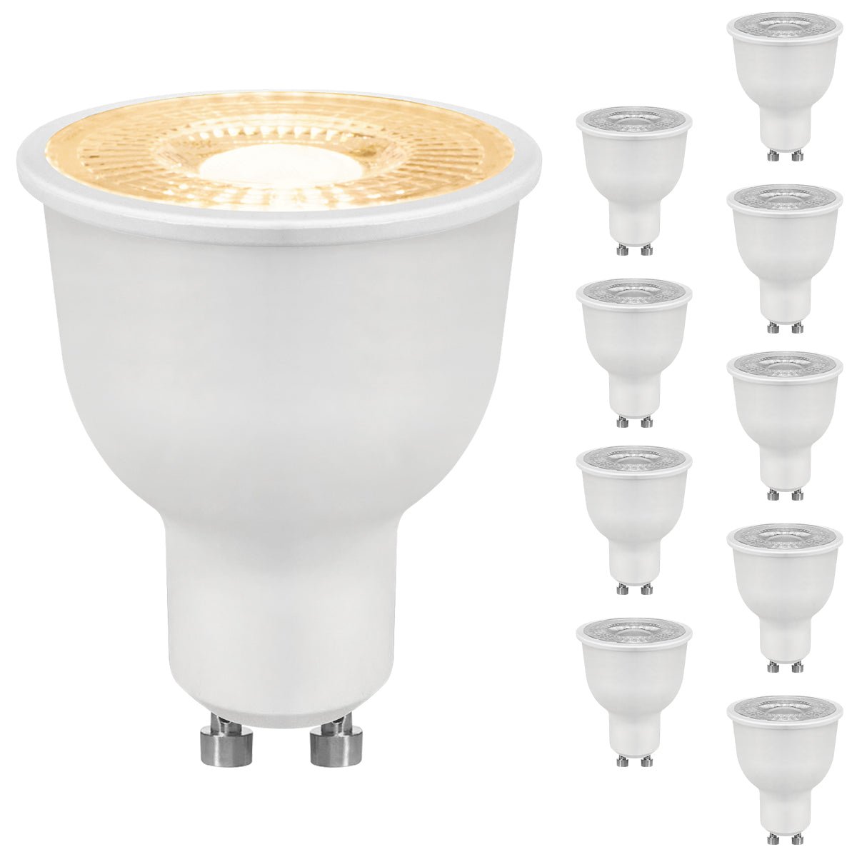 9W LED GU10 Spotlight – Warm White 3000K, 5 or 10 Pack - Energy Light Bulbs - Free delivery on all orders
