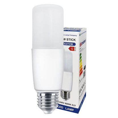 9w LED Stick Light Bulb E27 Cool White 6000K 2 or 4 or 6 Pack - Energy Light Bulbs - Free delivery on all orders