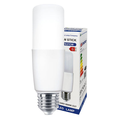 9w LED Stick Light Bulb E27 Cool White 6000K 2 or 4 or 6 Pack - Energy Light Bulbs - Free delivery on all orders