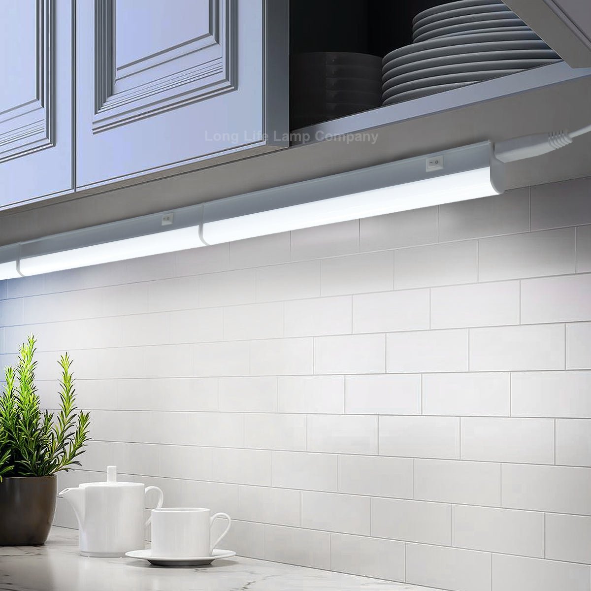 9w LED T5 Under Cabinet Link Light 6000k Cool White AC Pack Of 3 X 200mm With Plug - Energy Light Bulbs - Free delivery on all orders