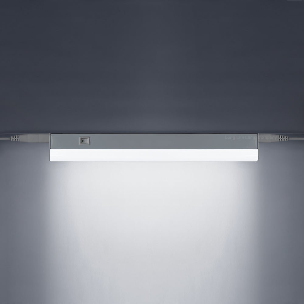 9w LED T5 Under Cabinet Link Light 6000k Cool White AC Pack Of 3 X 200mm With Plug - Energy Light Bulbs - Free delivery on all orders