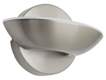9w LED Wall Light Brushed Chrome Opal Diffuser Cool White 6000K - Energy Light Bulbs - Free delivery on all orders