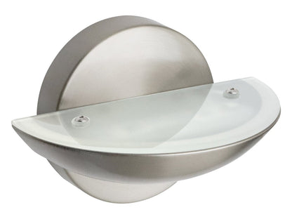 9w LED Wall Light Brushed Chrome Opal Diffuser Cool White 6000K - Energy Light Bulbs - Free delivery on all orders