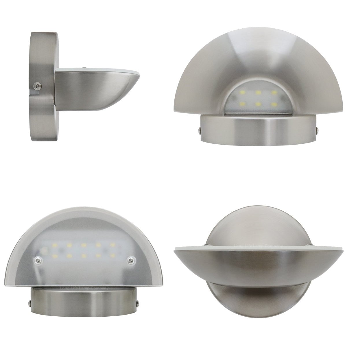 9w LED Wall Light Brushed Chrome Opal Diffuser Cool White 6000K - Energy Light Bulbs - Free delivery on all orders