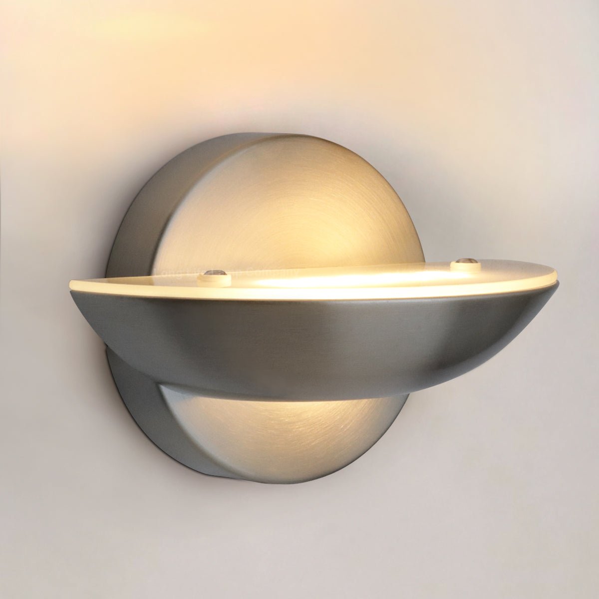 9w LED Wall Light Brushed Chrome Opal Diffuser Warm White 3000K - Energy Light Bulbs - Free delivery on all orders