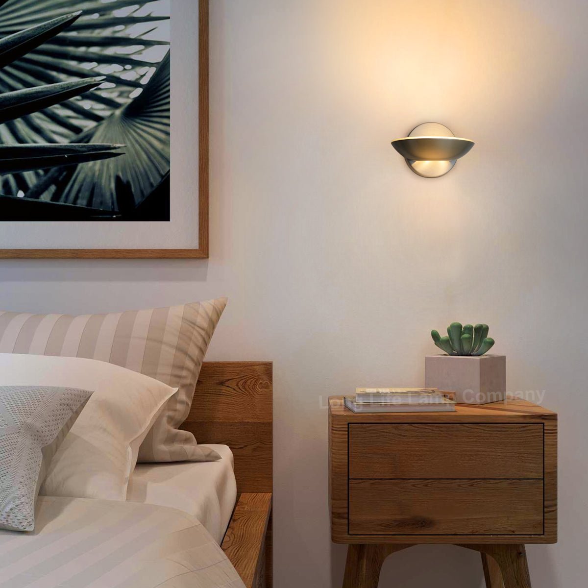 9w LED Wall Light Brushed Chrome Opal Diffuser Warm White 3000K - Energy Light Bulbs - Free delivery on all orders