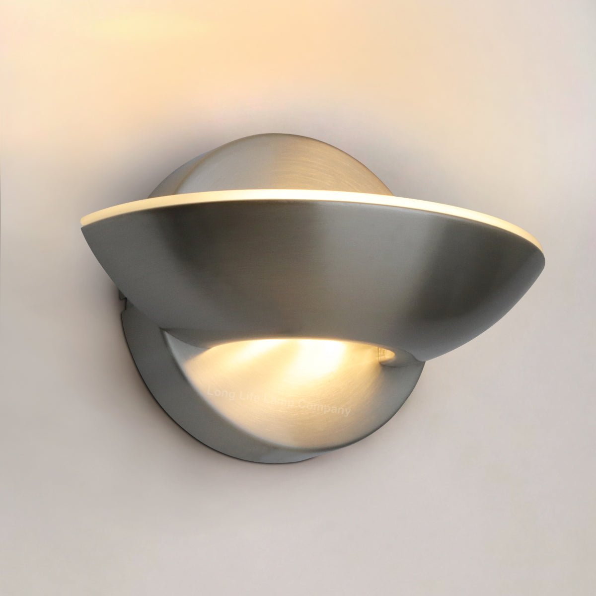 9w LED Wall Light Brushed Chrome Opal Diffuser Warm White 3000K - Energy Light Bulbs - Free delivery on all orders