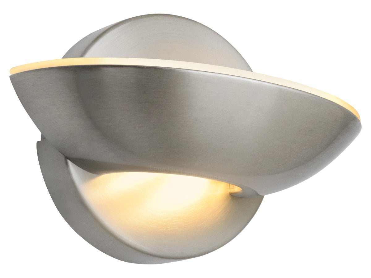 9w LED Wall Light Brushed Chrome Opal Diffuser Warm White 3000K - Energy Light Bulbs - Free delivery on all orders