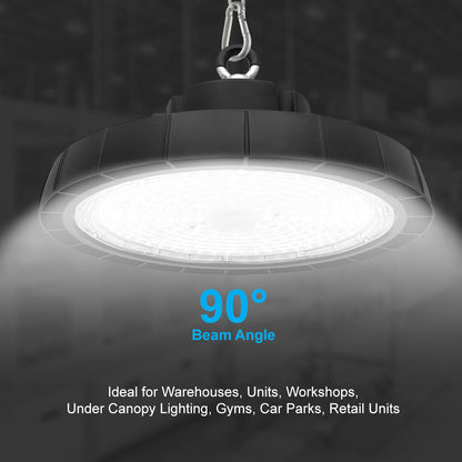 Industrial UFO7 150W LED high bay light with IP65 rating for workshops, factories and large spaces