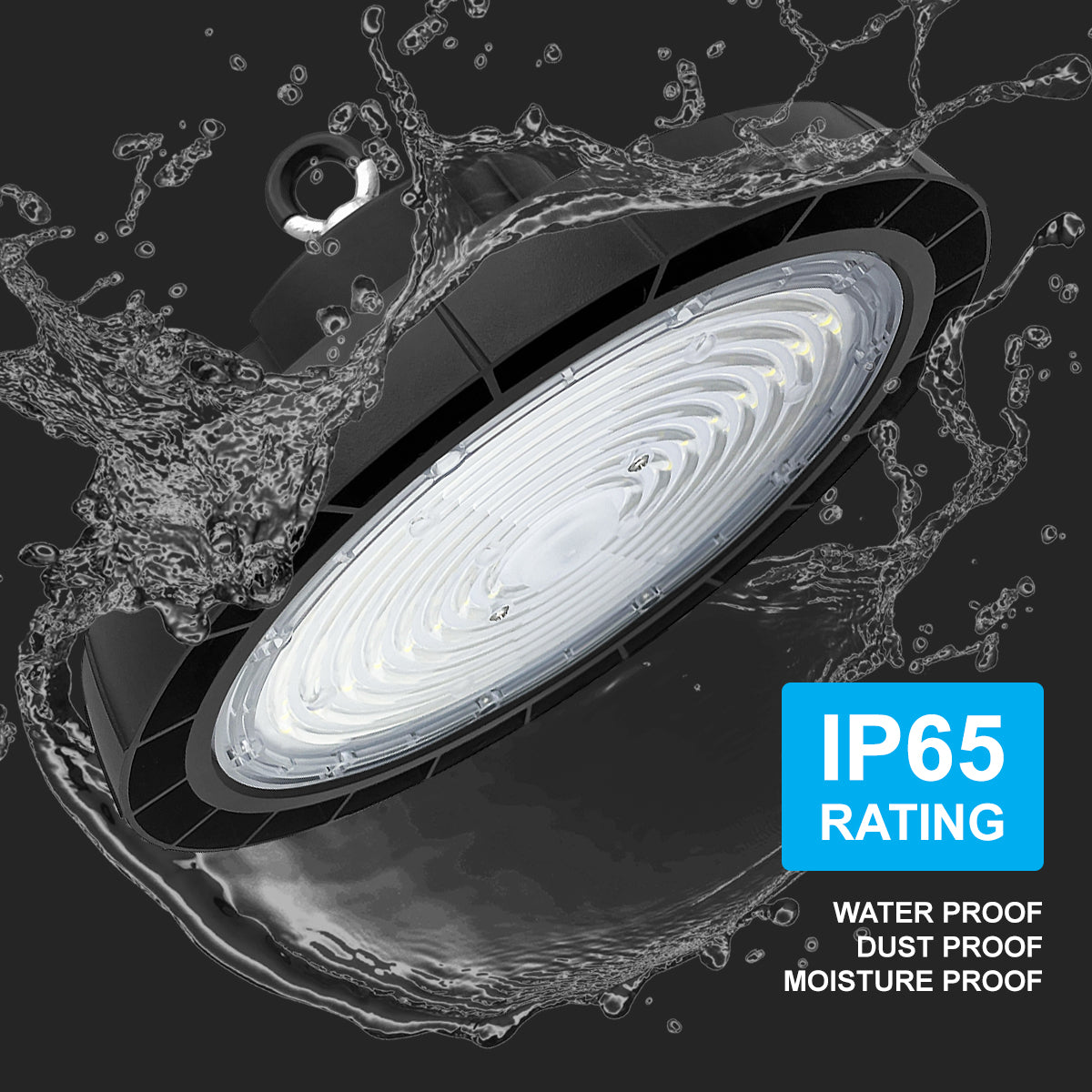 150W LED ceiling high bay light with 22500 lumens for bright commercial and industrial illumination