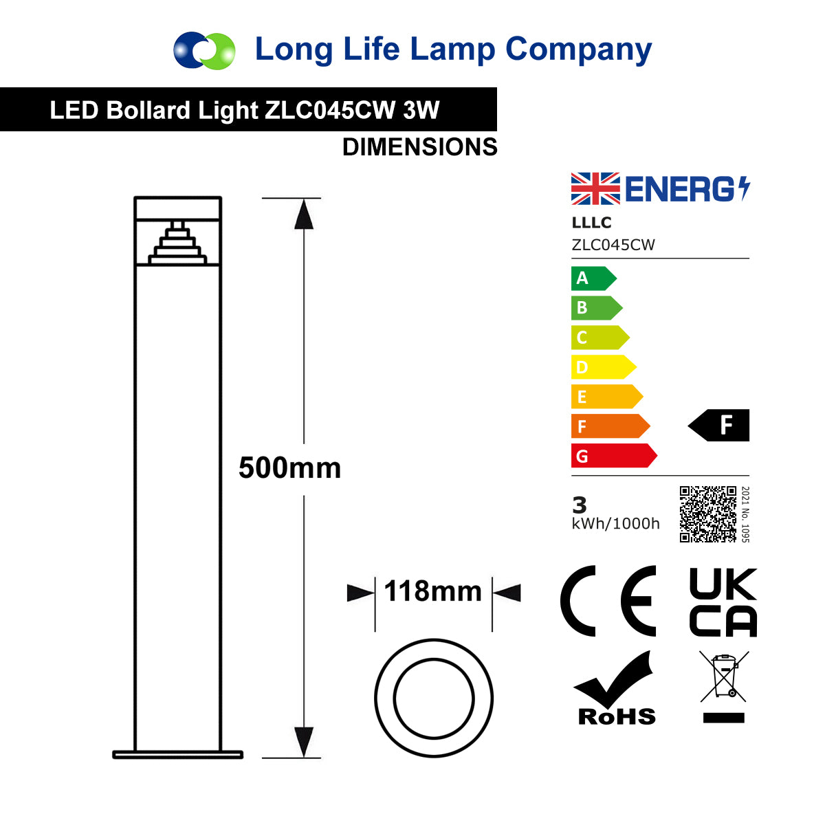 Stainless steel LED bollard post light with 12V low voltage power for decorative garden pathway lighting