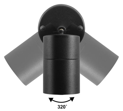 Adjustable Black Outdoor Wall Light - Energy Light Bulbs - Free delivery on all orders