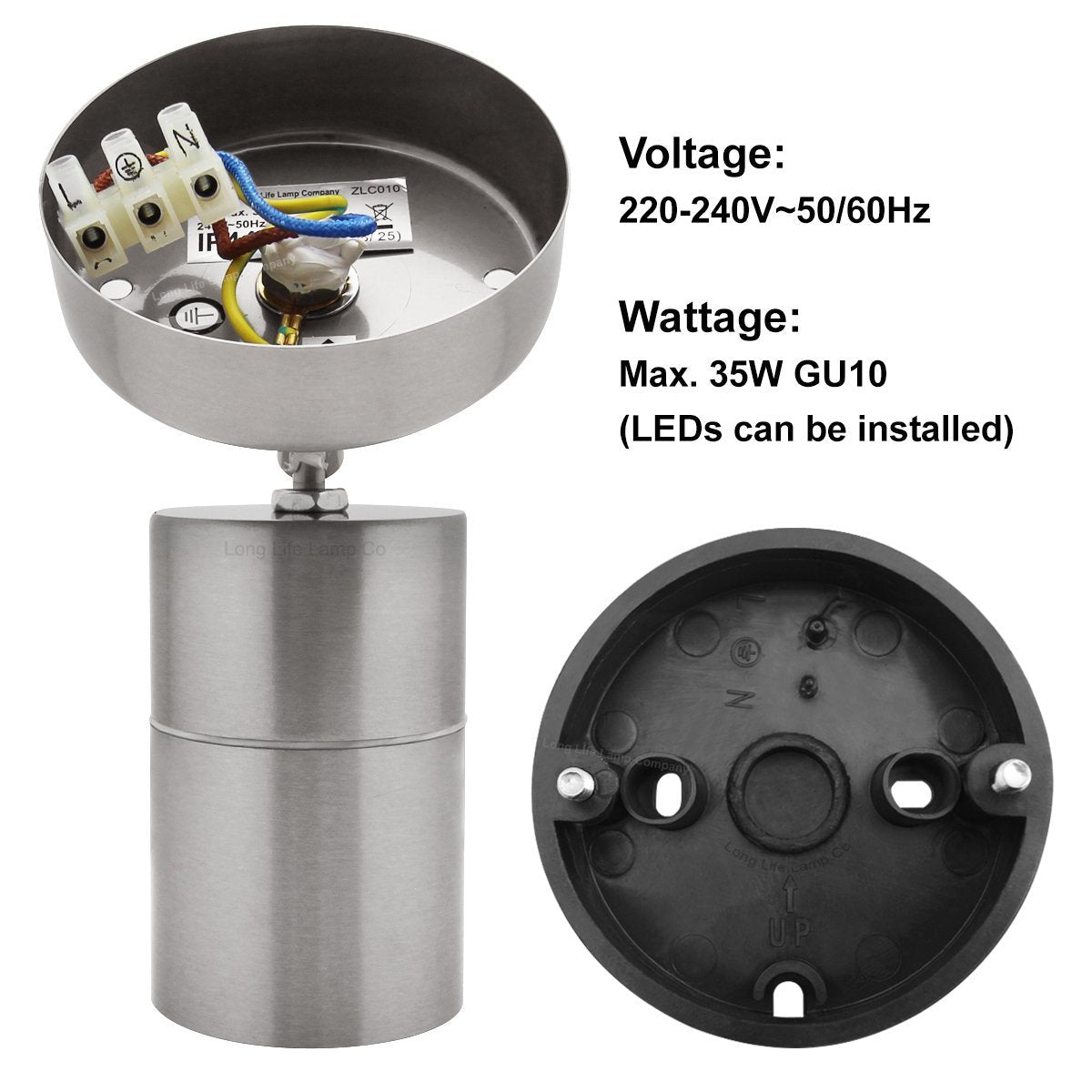 Adjustable Outdoor Wall Light Stainless Steel IP44 - Energy Light Bulbs - Free delivery on all orders