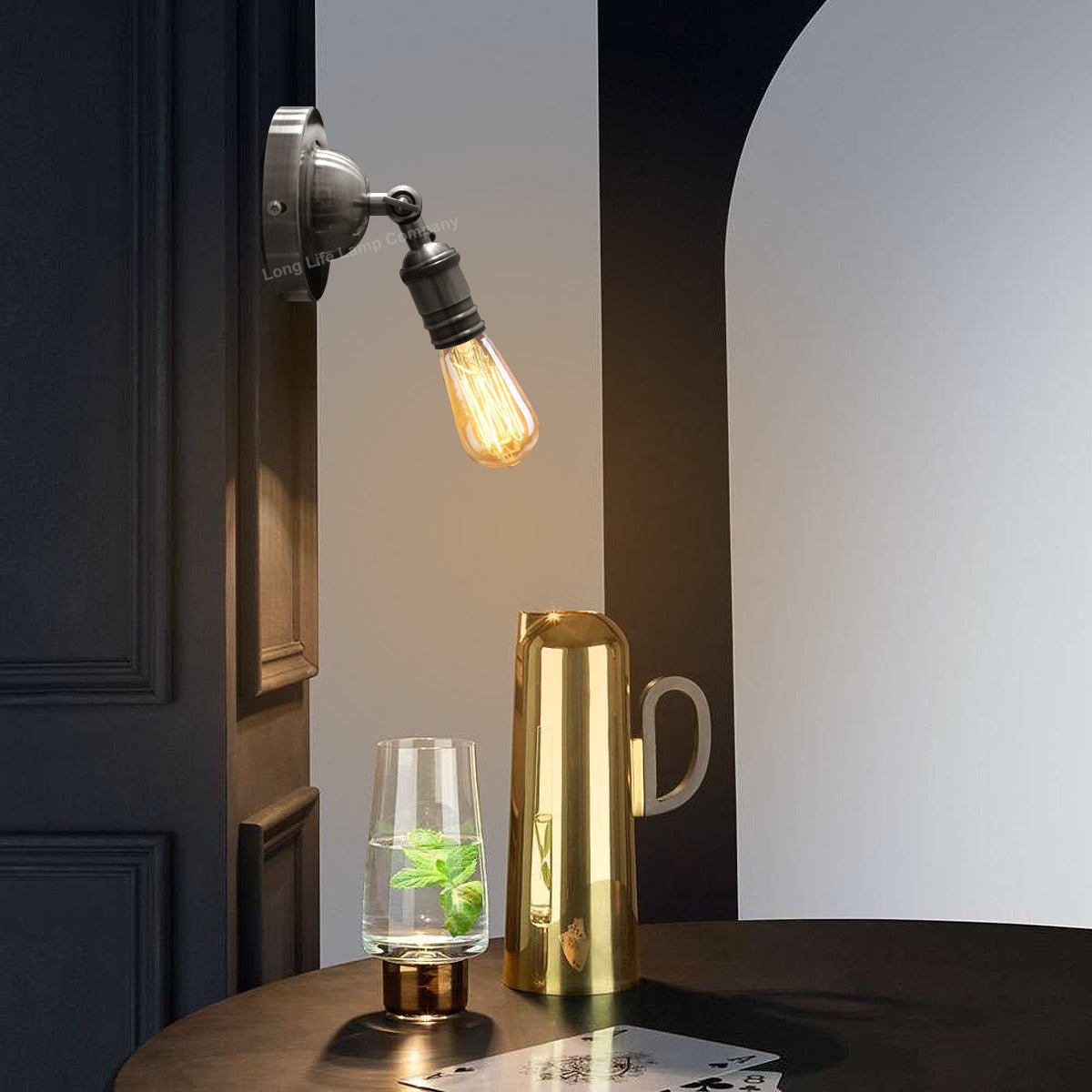 Adjustable Vintage Candle Wall Light Fixture Pewter Grey - Energy Light Bulbs - Free delivery on all orders