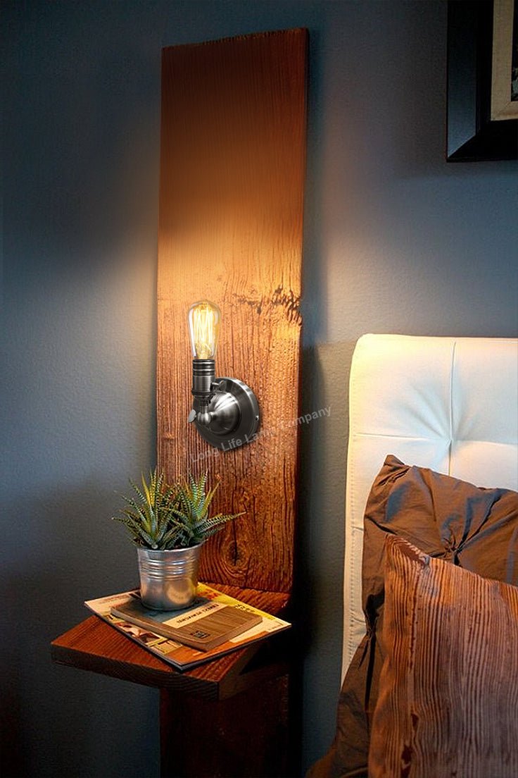 Adjustable Vintage Candle Wall Light Fixture Pewter Grey - Energy Light Bulbs - Free delivery on all orders