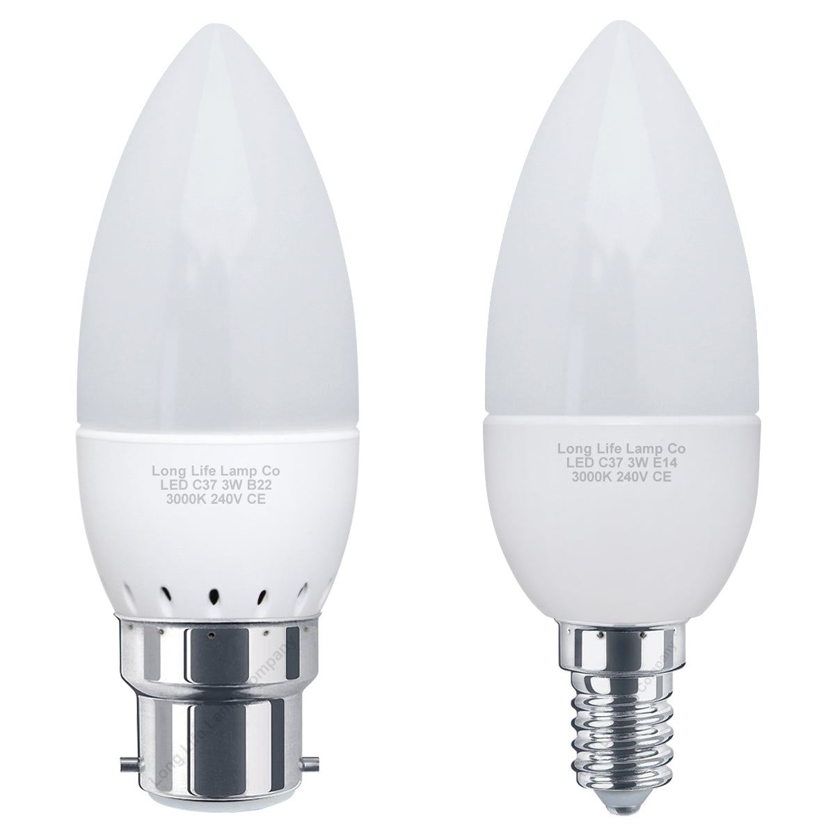 3w Frosted Cover LED Candle Warm White 3000K 2Pack Or 4Pack Or 8Pack Or 10Pack