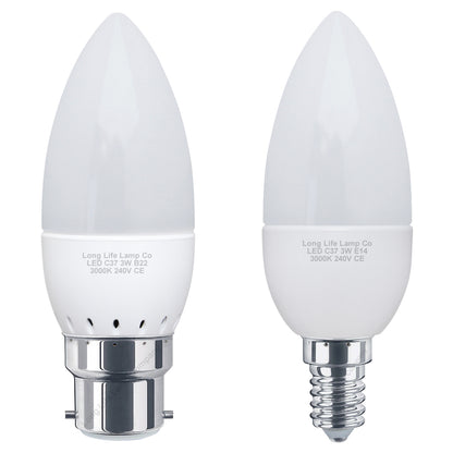 3w Frosted Cover LED Candle Warm White 3000K 2Pack Or 4Pack Or 8Pack Or 10Pack
