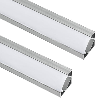 Aluminium Corner LED Profile Surface Mount 1M Channel Opal Cover 2 or 4 Pack - Energy Light Bulbs - Free delivery on all orders