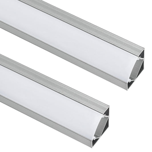 Aluminium Corner LED Profile Surface Mount 1M Channel Opal Cover 2 or 4 Pack - Energy Light Bulbs - Free delivery on all orders