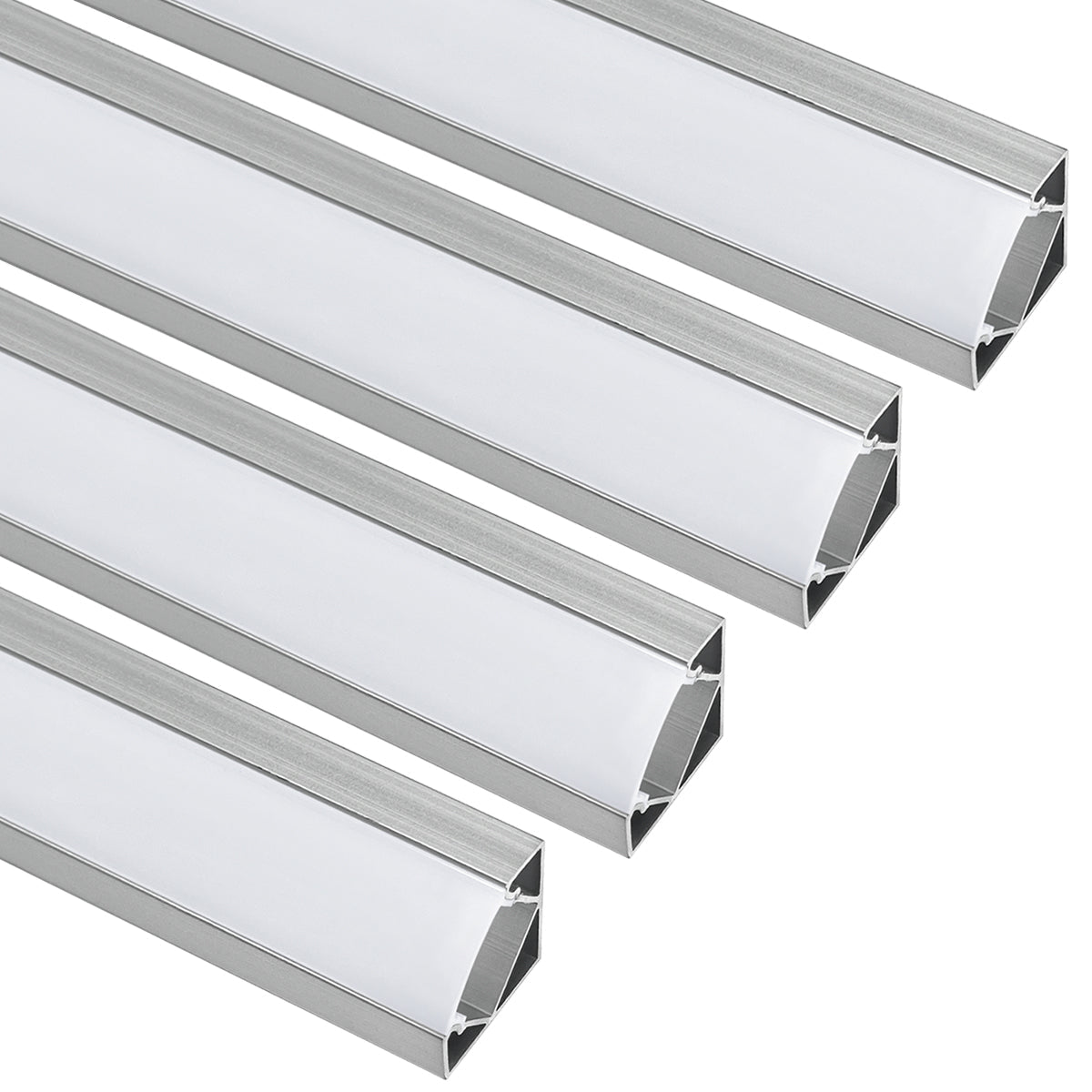 Aluminium Corner LED Profile Surface Mount 1M Channel Opal Cover 2 or 4 Pack - Energy Light Bulbs - Free delivery on all orders