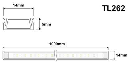 Aluminium Diffuser Cover for LED Striplights UltraThin Profile Shell with Caps - Energy Light Bulbs - Free delivery on all orders
