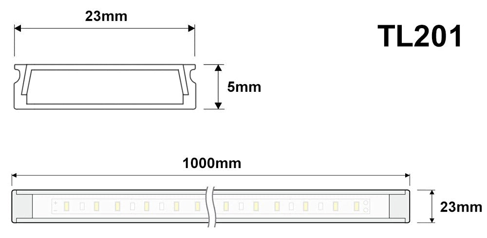 Aluminium Diffuser Cover for LED Striplights UltraThin Profile Shell with Caps - Energy Light Bulbs - Free delivery on all orders