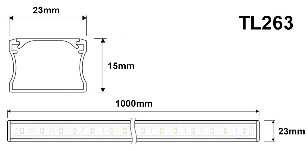 Aluminium Diffuser Cover for LED Striplights UltraThin Profile Shell with Caps - Energy Light Bulbs - Free delivery on all orders