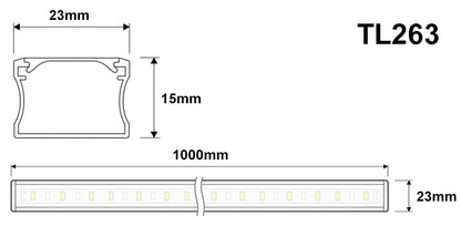 Aluminium Diffuser Cover for LED Striplights UltraThin Profile Shell with Caps - Energy Light Bulbs - Free delivery on all orders