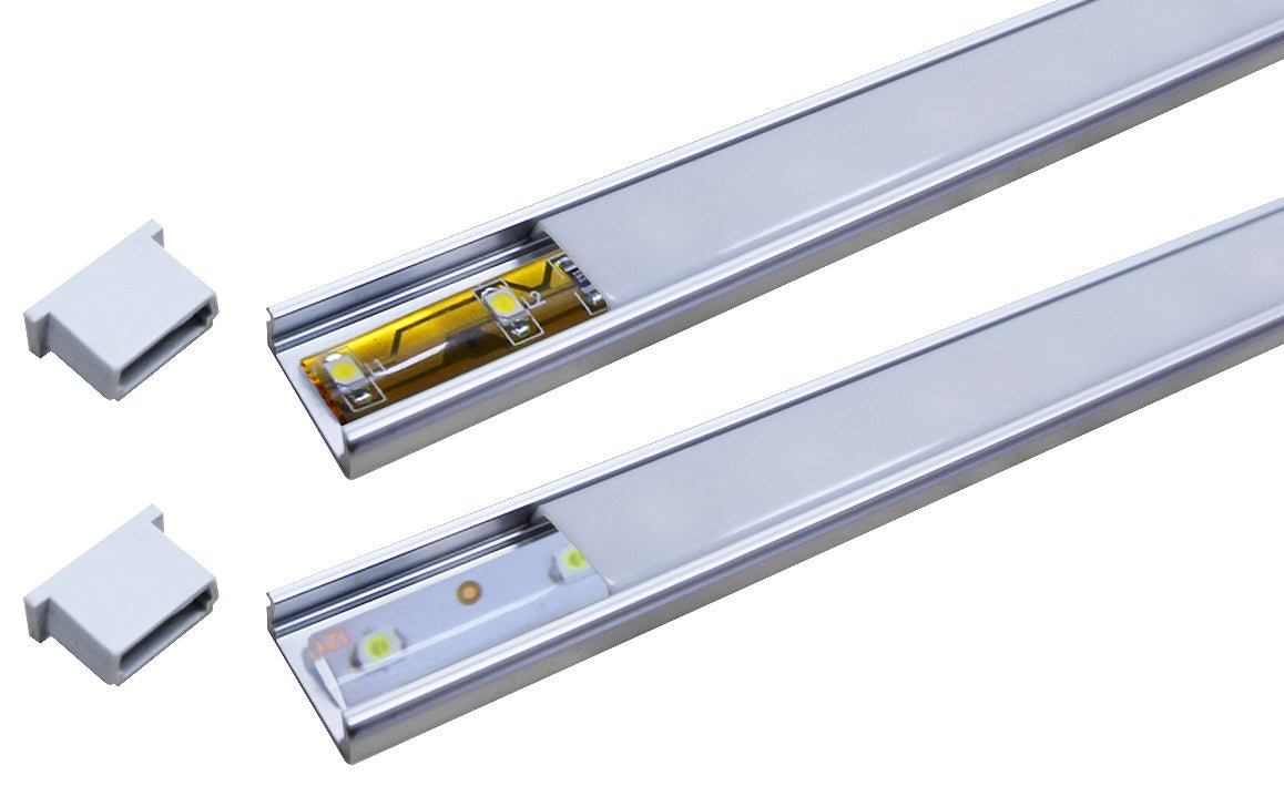 Aluminium Diffuser Cover for LED Striplights UltraThin Profile Shell with Caps - Energy Light Bulbs - Free delivery on all orders
