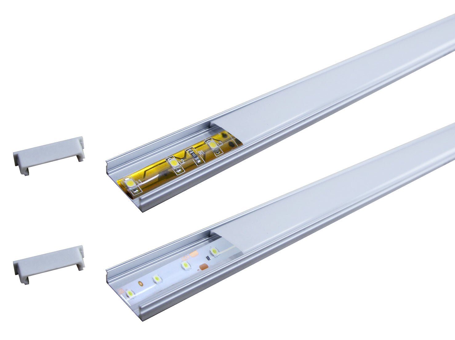 Aluminium Diffuser Cover for LED Striplights UltraThin Profile Shell with Caps - Energy Light Bulbs - Free delivery on all orders