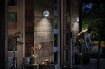 Aluminium Finely Finished Mini Cube Single Outdoor Wall Light Fixture GU10 - Energy Light Bulbs - Free delivery on all orders