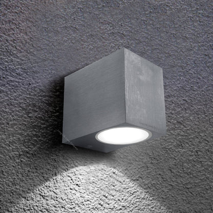 Aluminium Finely Finished Mini Cube Single Outdoor Wall Light Fixture GU10 - Energy Light Bulbs - Free delivery on all orders