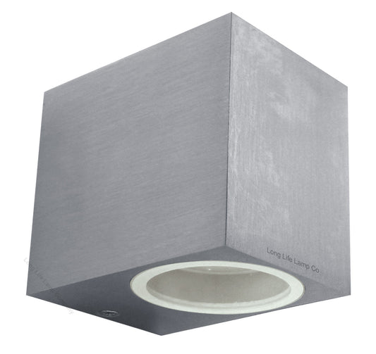Aluminium Finely Finished Mini Cube Single Outdoor Wall Light Fixture GU10 - Energy Light Bulbs - Free delivery on all orders